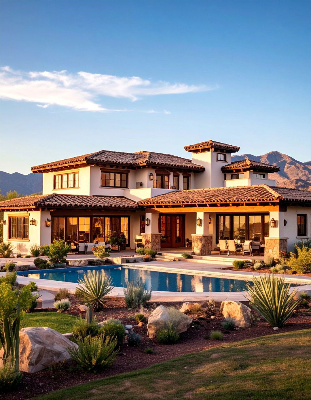 Spanish Ranch with Low Pitched Rooflines - 25 spanish style home exterior ideas