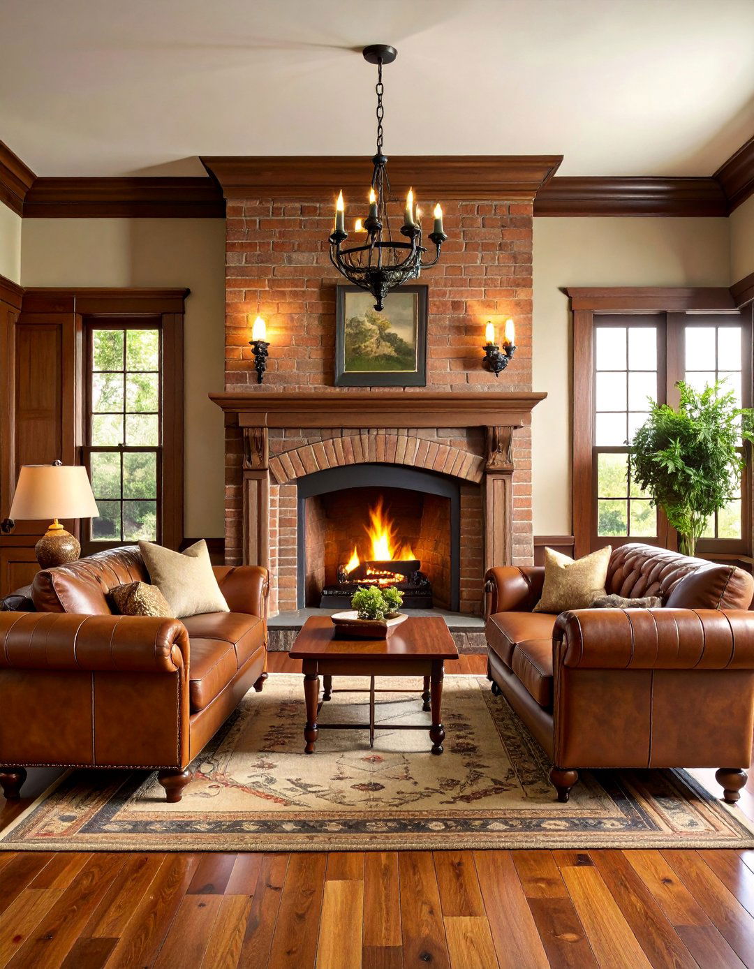 Spanish Revival Brick Fireplace with Mission Tiles - 25 Spanish Style Fireplace Ideas