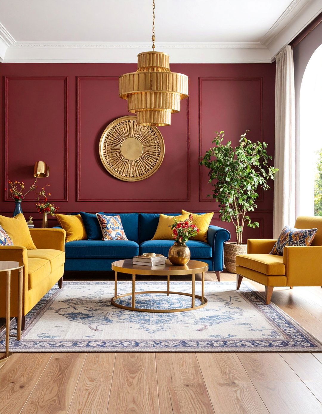 Spanish Style Living Room with Rich Color Palette - 25 Spanish Style Living Room Ideas
