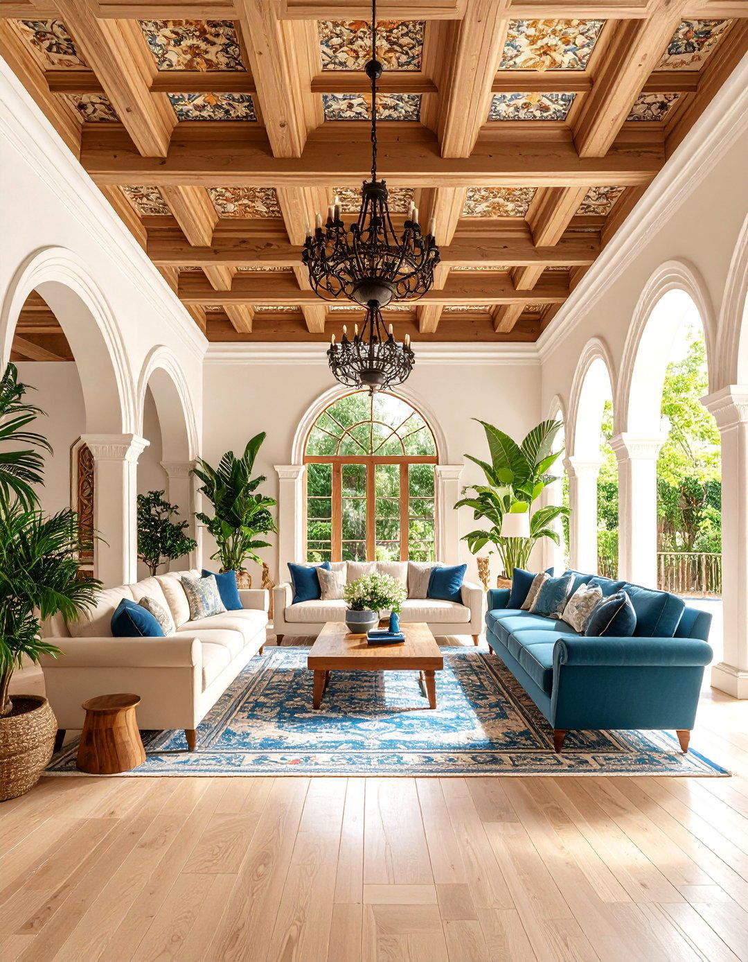 Spanish Style Living Room with Vaulted Ceilings - 25 Spanish Style Living Room Ideas