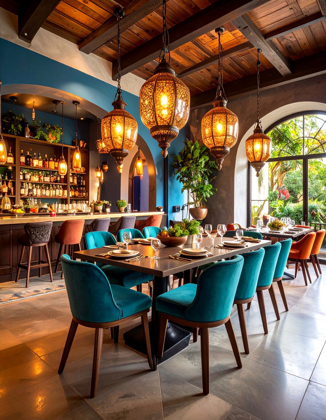 Spanish Tapas Bar Style Dining Room with Small Plates Focus - 25 spanish style dining room ideas