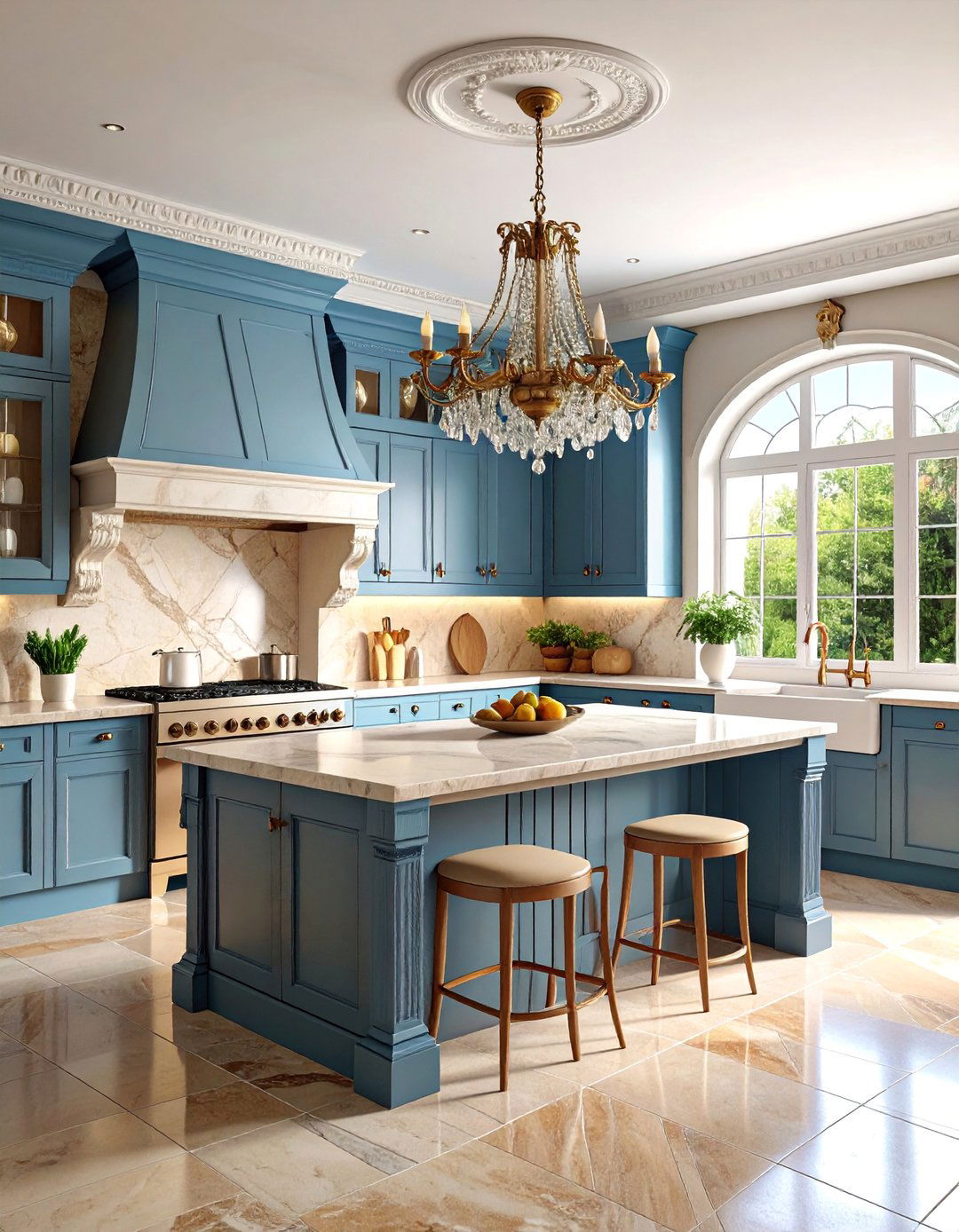 Spanish Villa Kitchen with Limestone and Marble Features - 25 Spanish Style Kitchen Ideas