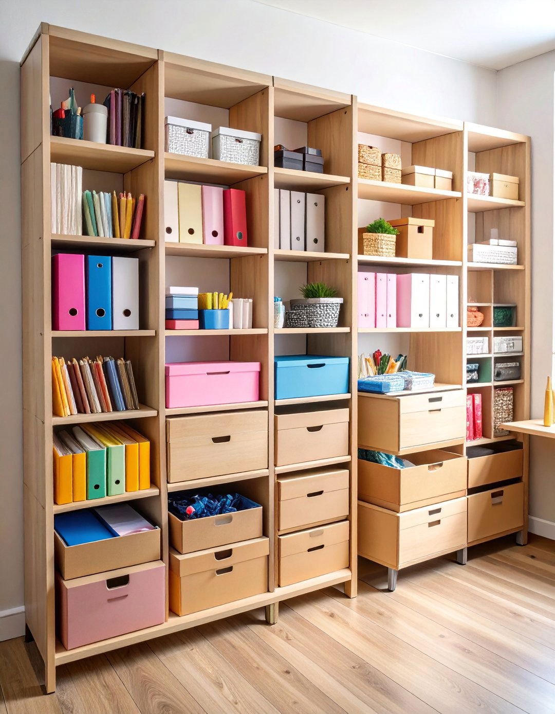 Specialized Paper Storage and Organization Center - 25 Craft Room Organization Ideas