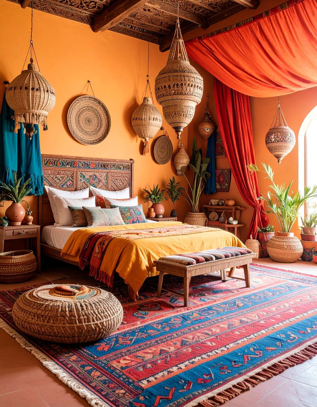 Spice Market Color Explosion Bedroom - 25 Moroccan Themed Bedroom Ideas