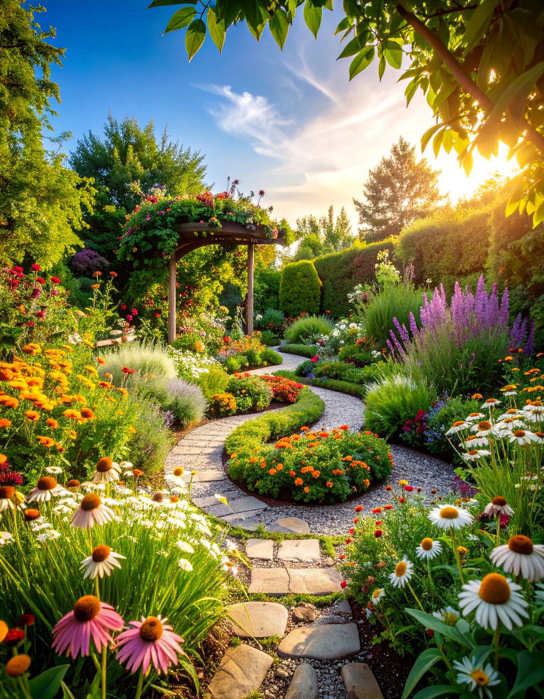Spiral Medicinal Herb Garden with Healing Plants - 25 Spiral Garden Design Ideas