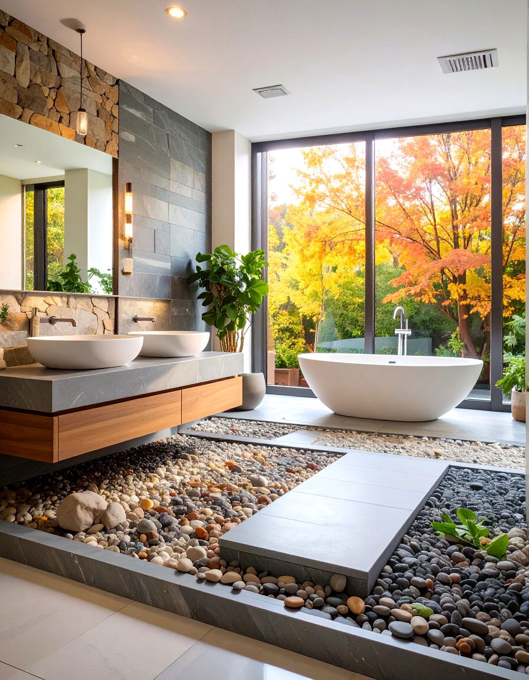 Split Level Shower Floor Design - 25 Rustic Walk-in Shower Ideas
