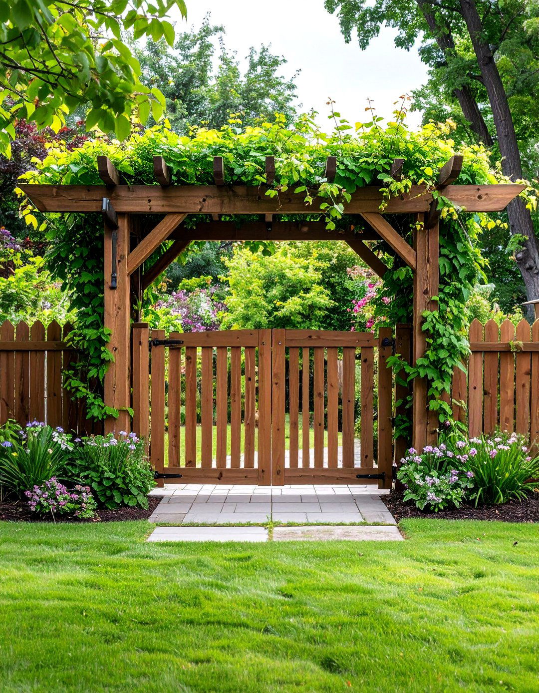 Split Rail Fence with Arbor Entry - 25 Split Rail Fence Ideas