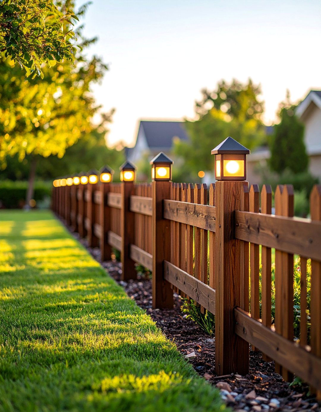 Split Rail Fence with Decorative Post Caps - 25 Split Rail Fence Ideas