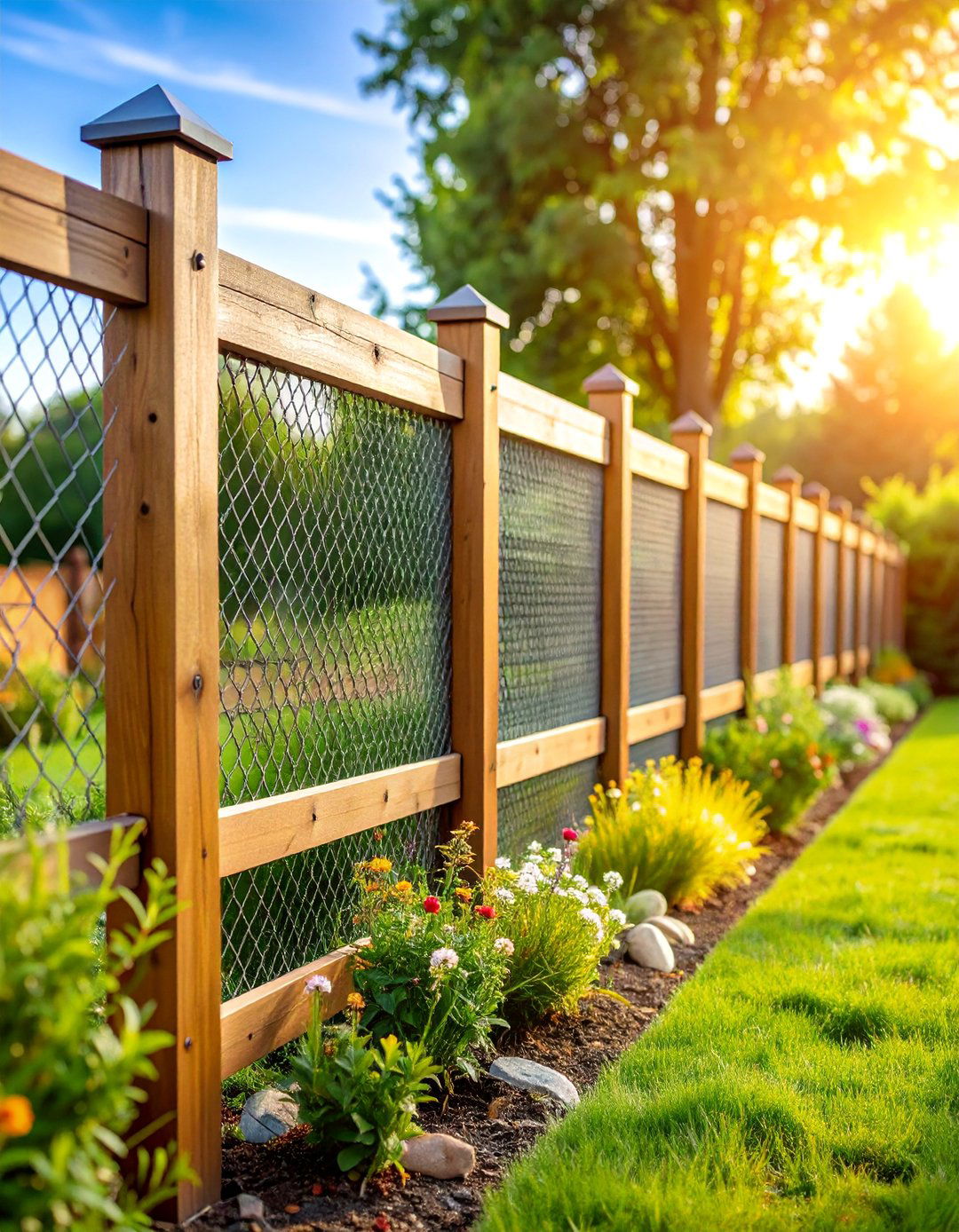 Split Rail Fence with Wire Mesh Insert - 25 Vegetable Garden Fence Ideas