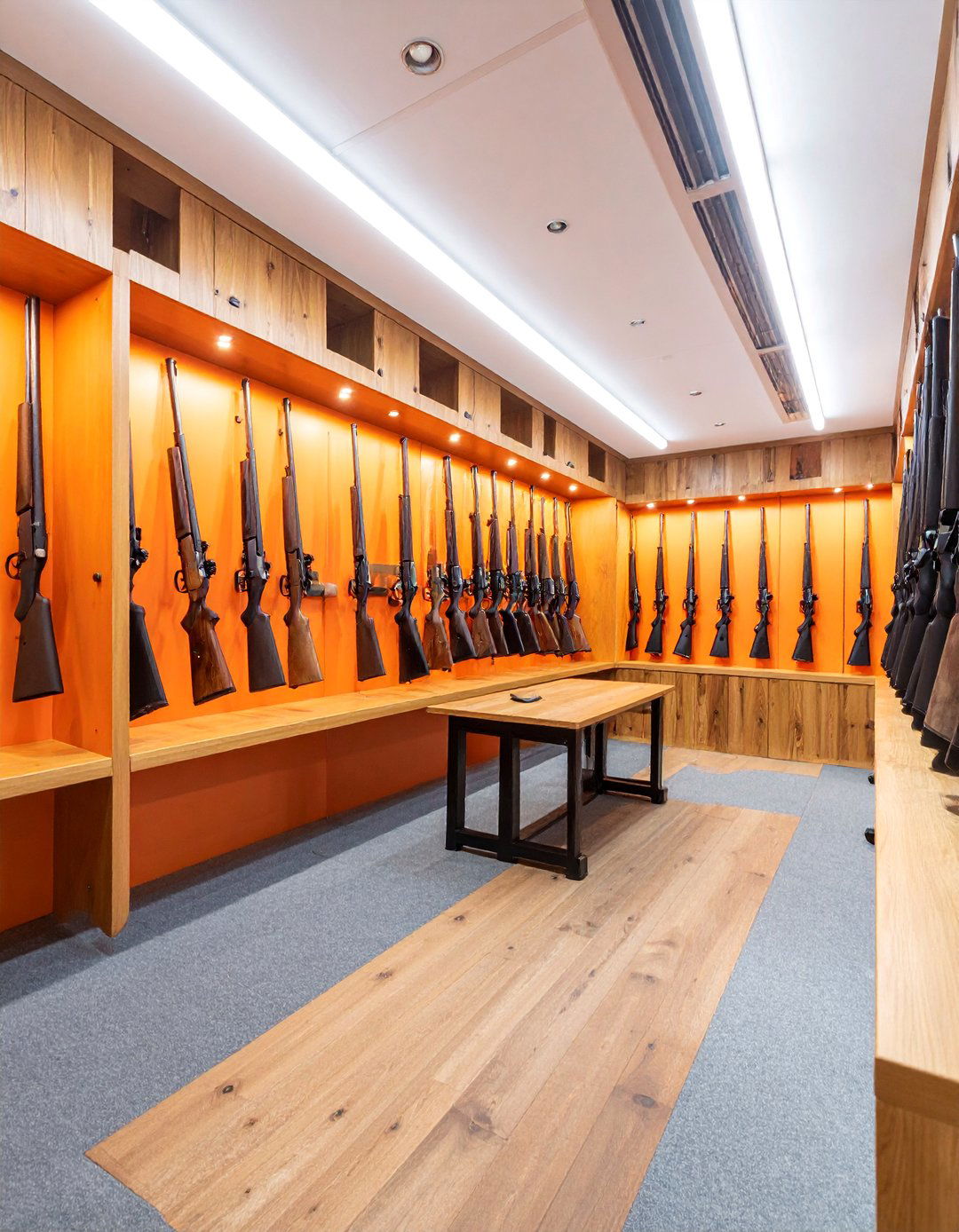 Sporting Clays Gun Room with Competition Focus - 25 Gun Room Ideas