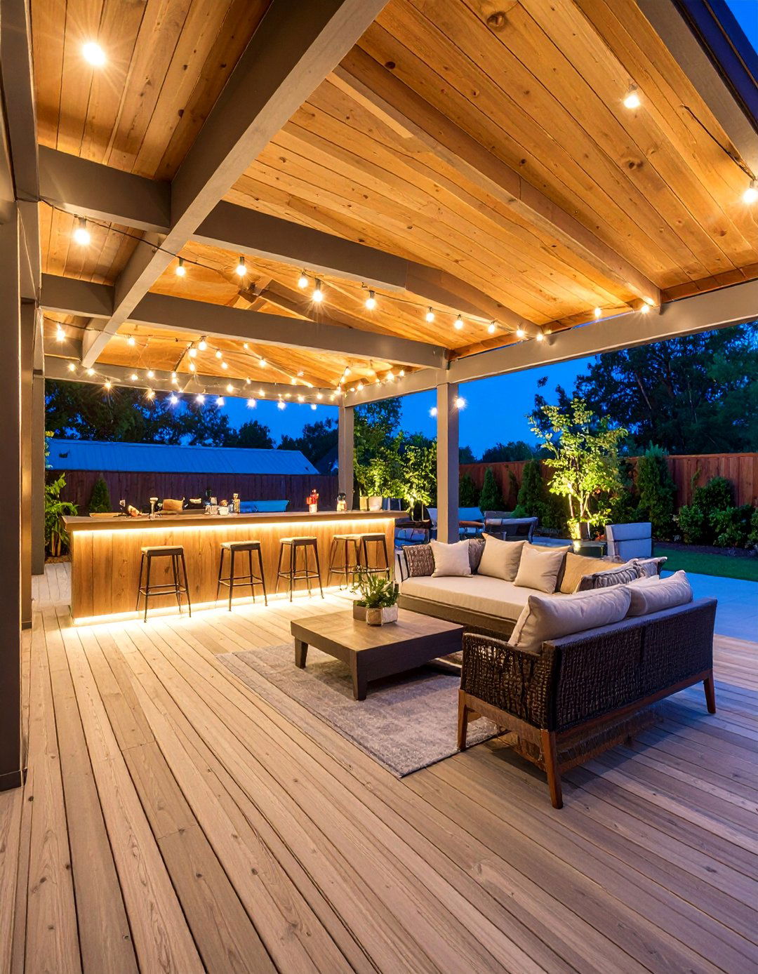 Sports Bar Atmosphere - 25 Covered Patio Lighting Ideas