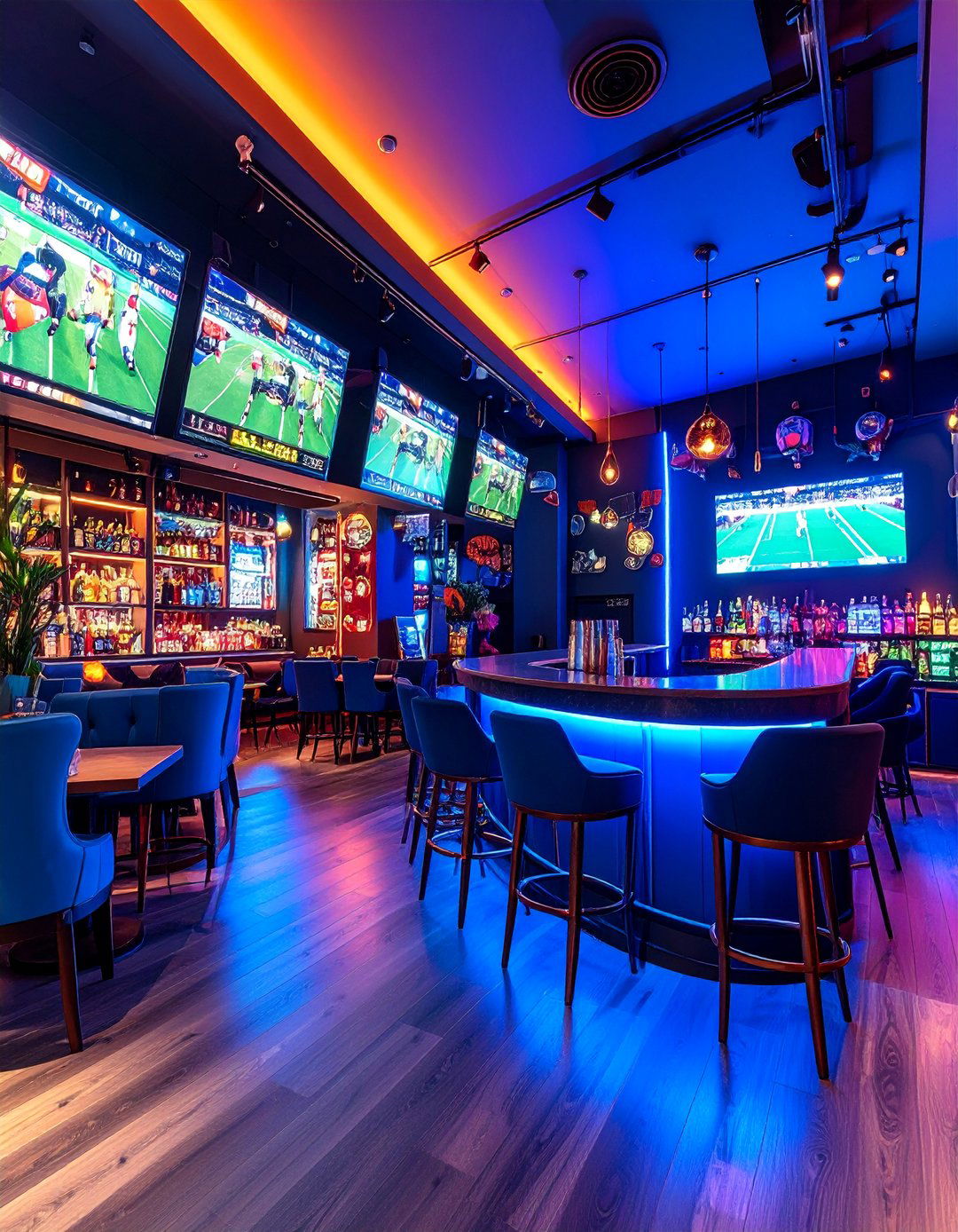 Sports Bar TV Room with Multiple Screen Setup - 25 Tv Room Ideas