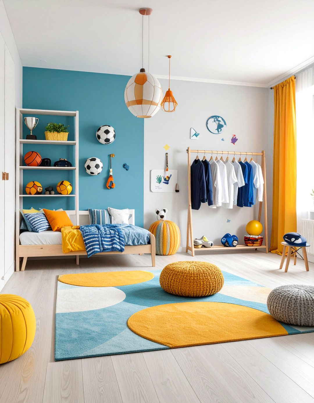 Sports Champion Room with Athletic Activity Areas - 25 Toddler Room Ideas