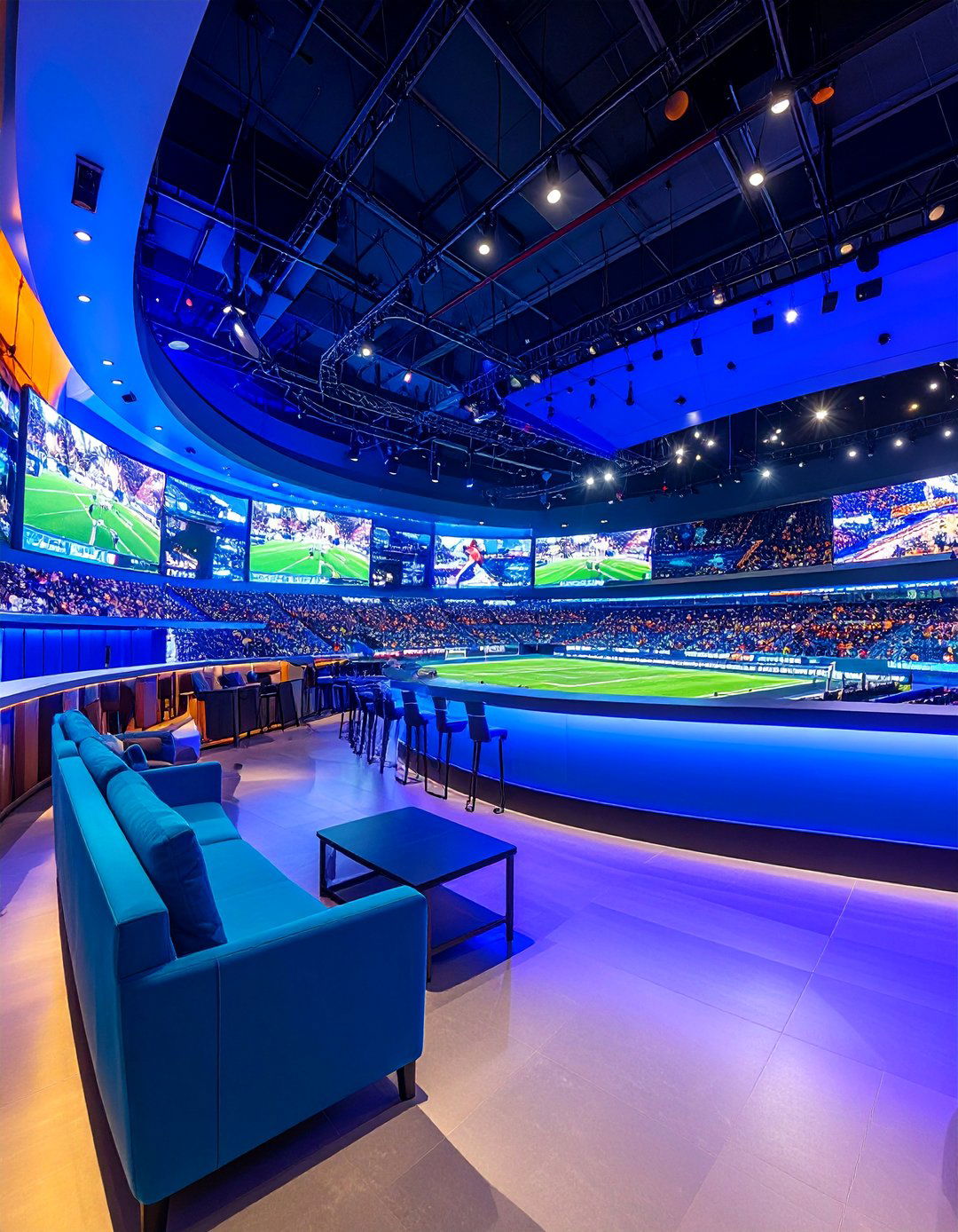 Sports Command Center with Multiple Viewing Zones - 25 Luxury Man Cave Ideas