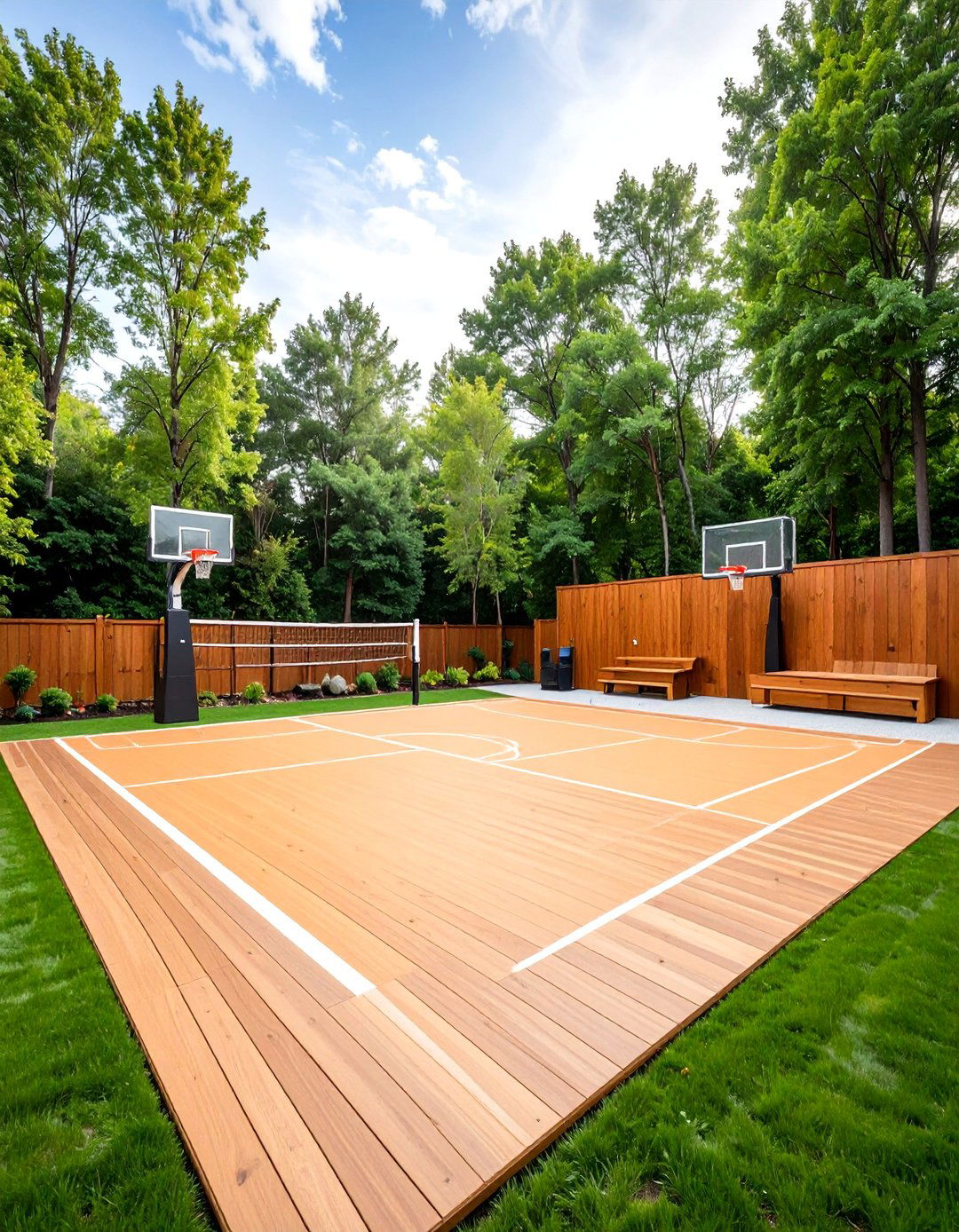 Sports Court Multi Game Arena with Flexible Design - 25 Backyard Ideas for Kids