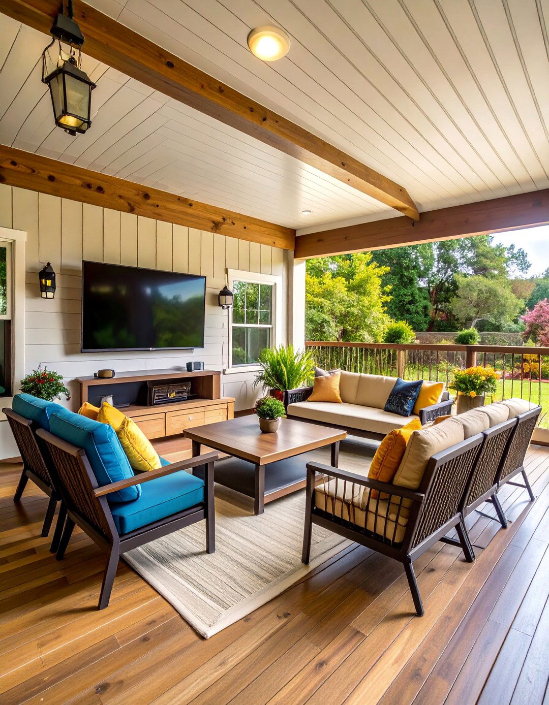 Sports Entertainment Back Porch with Game Areas - 25 Back Porch Ideas
