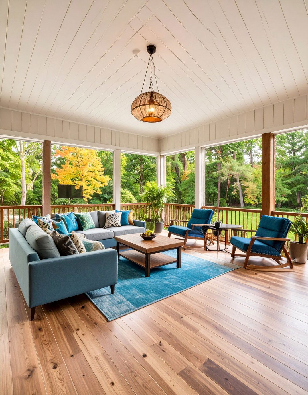 Sports Entertainment Three Season Porch with Game Tables - 25 Three Season Porch Ideas