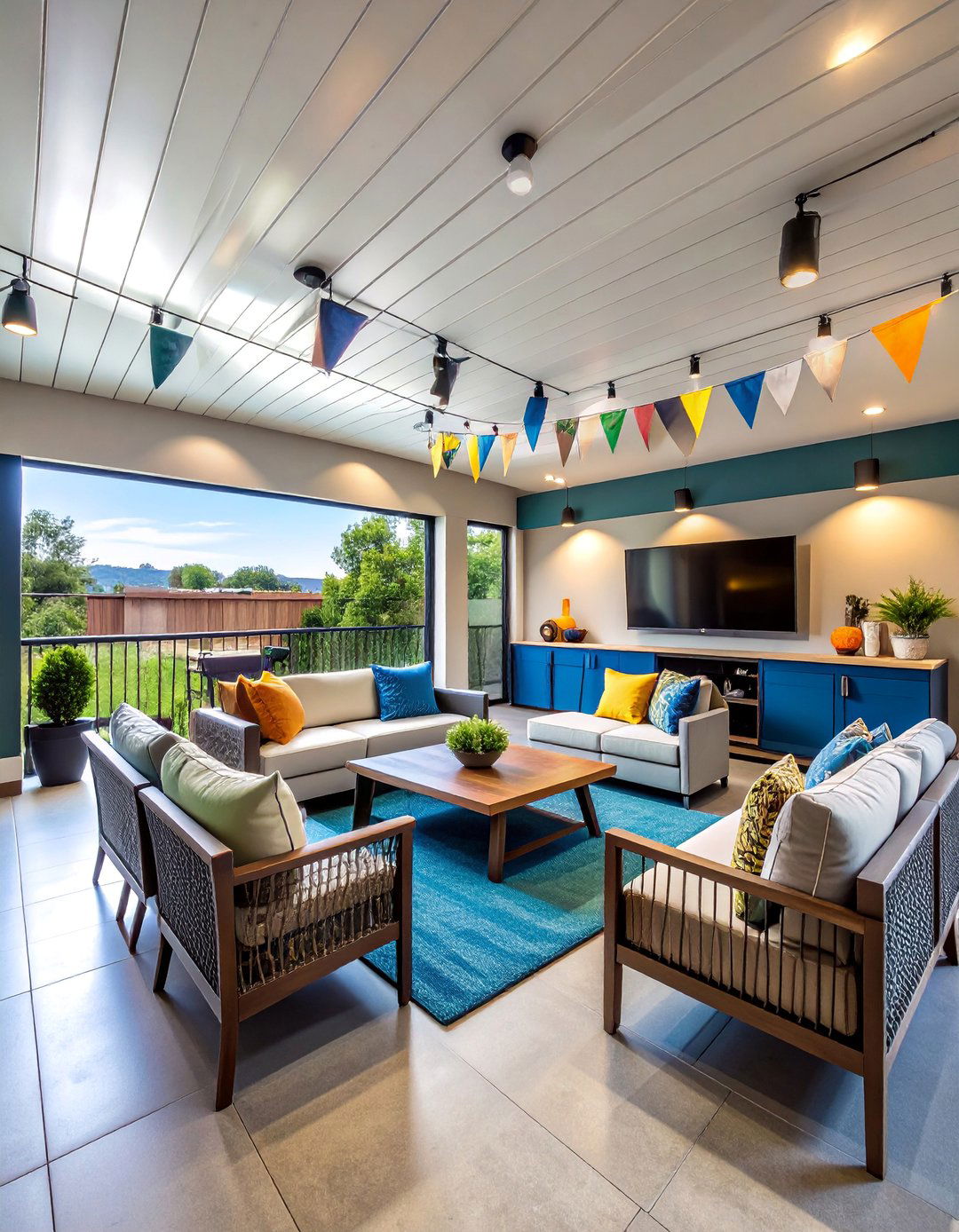 Sports Fan Cave with Team Memorabilia Display - 25 Balcony Over Garage Ideas