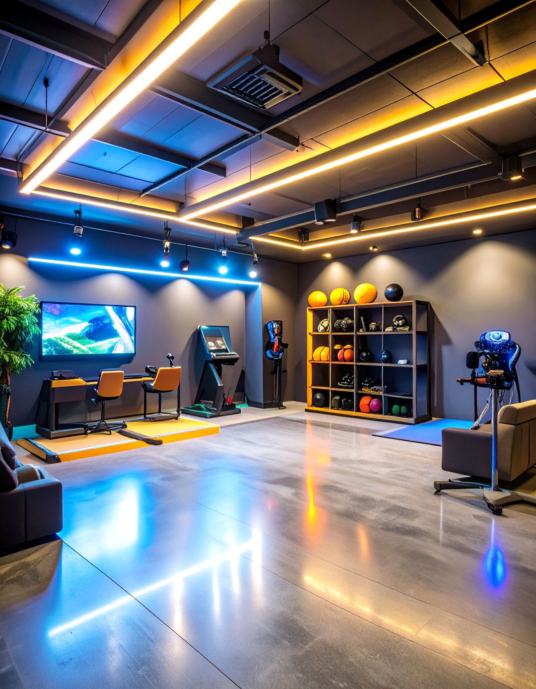Sports Simulation Garage Game Room - 25 Garage Game Room Ideas