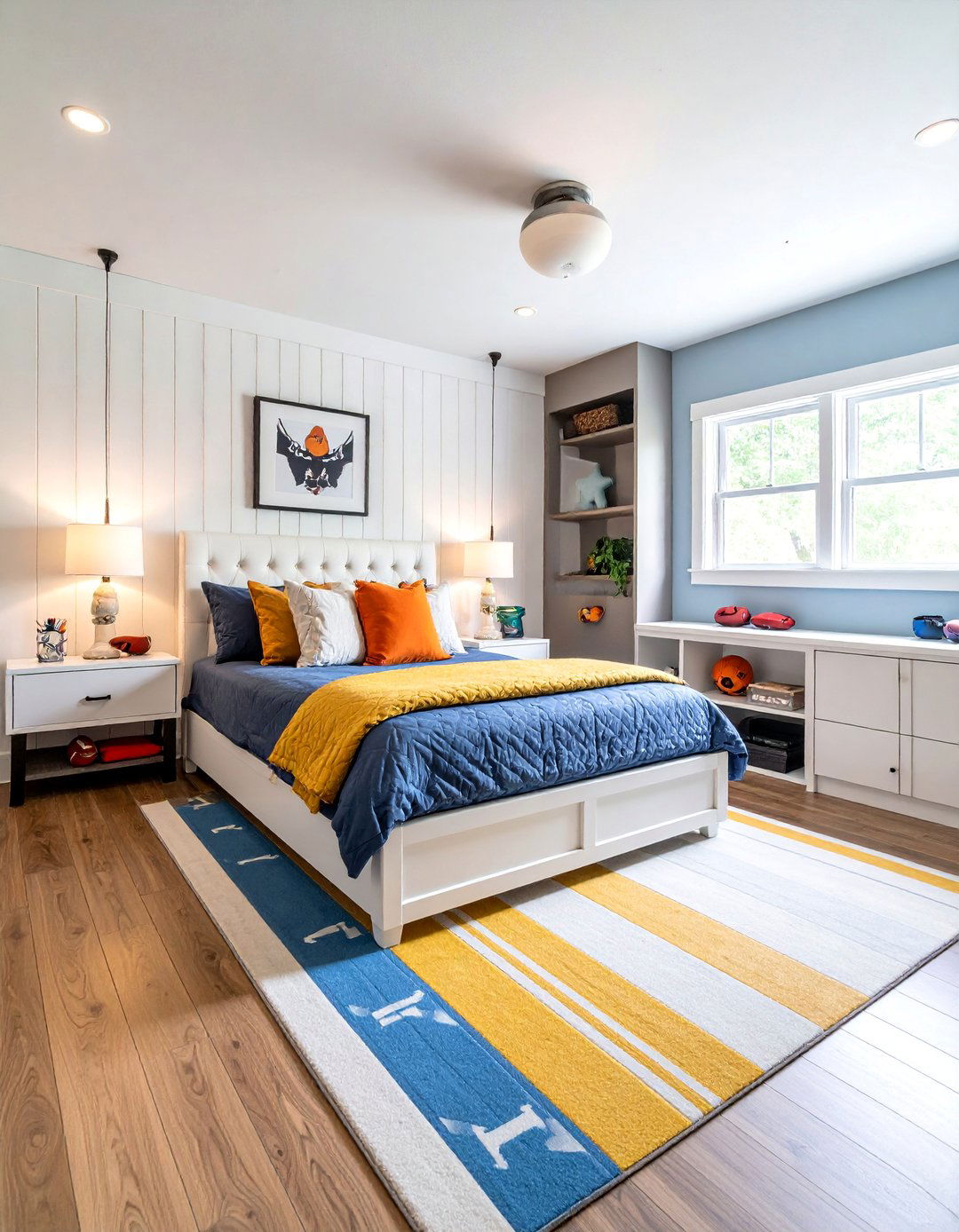 Sports Themed Basement Bedroom for Young Athletes - 25 Basement Bedroom Ideas