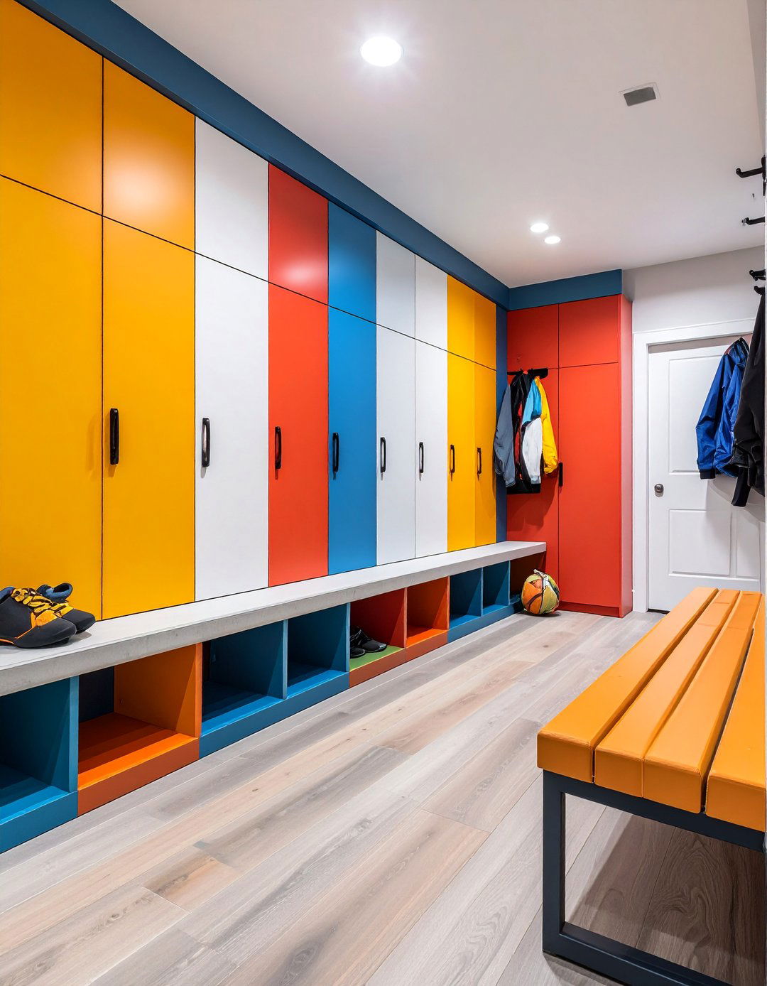 Sports Themed Family Entryway with Equipment Storage - 25 Entryway Ideas