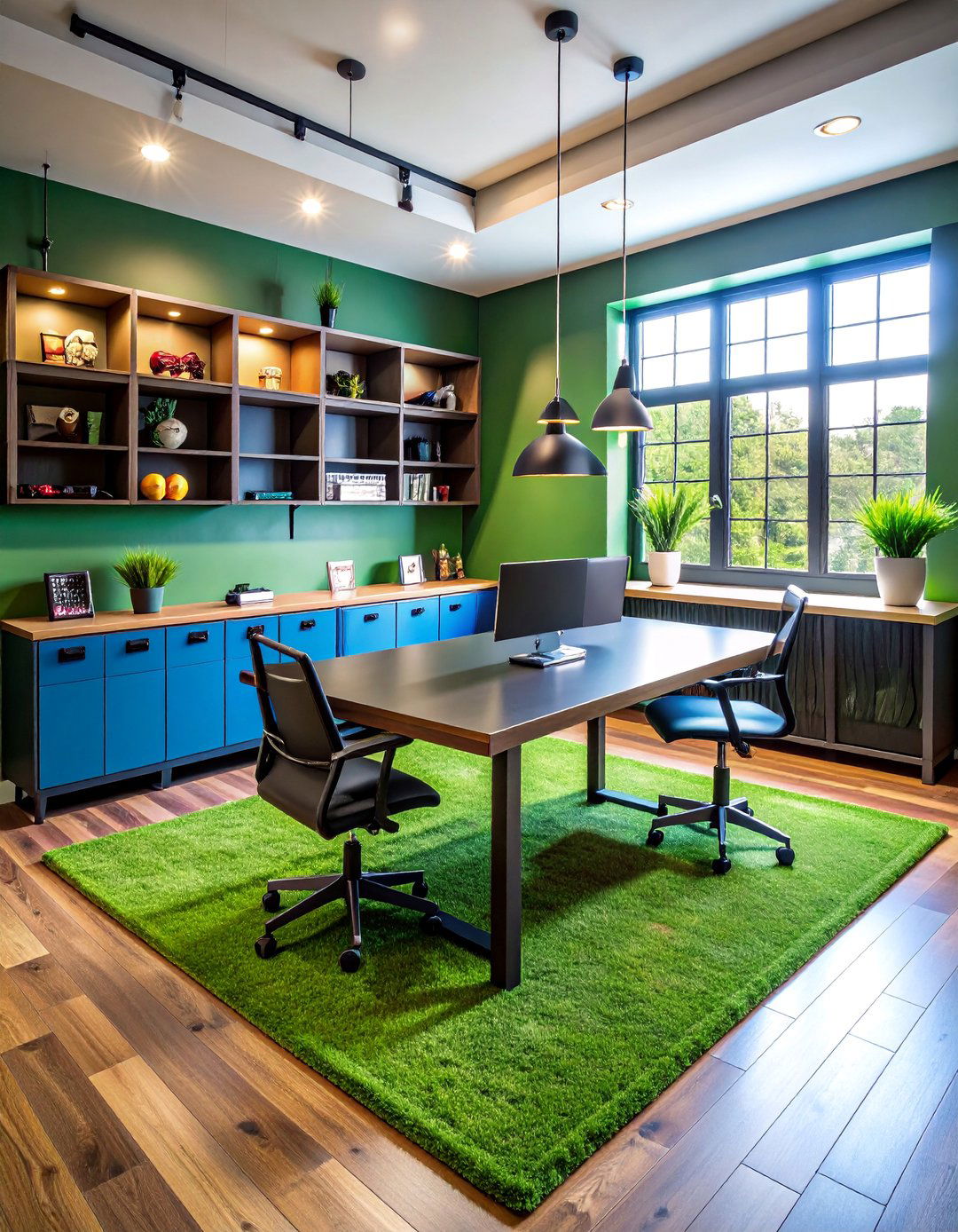Sports Themed Home Office with Team Memorabilia - 25 Home Office Ideas for Him