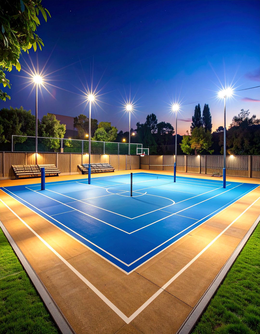 Sports and Recreation Complex with Multiple Courts - 25 Large Backyard Ideas