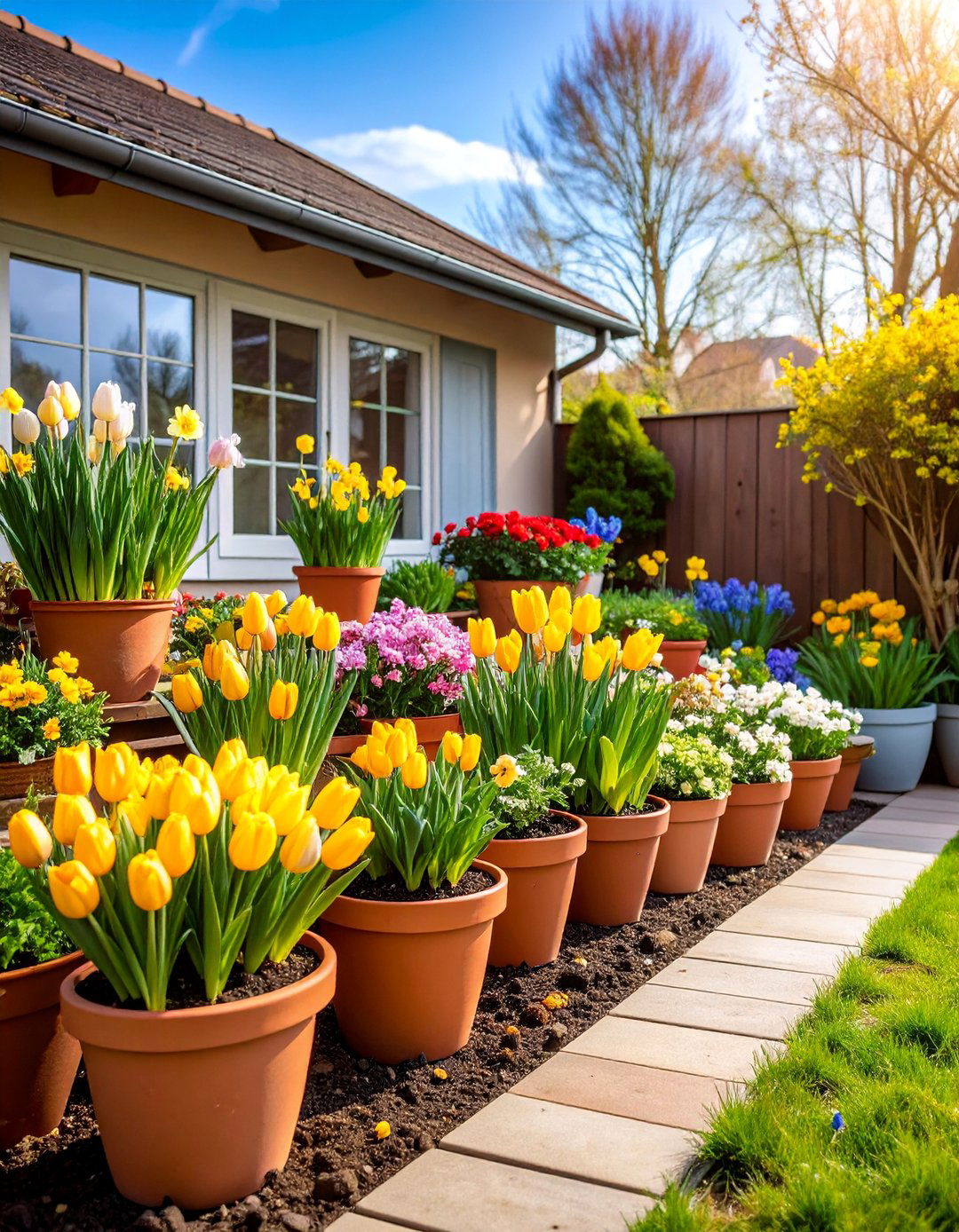 Spring Bulb Display with Early Season Color - 25 Patio Plants