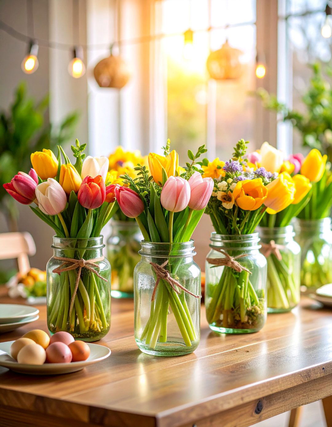 Spring Flower Bulb Mason Jar Centerpiece - 25 Mason Jar Centerpiece Ideas
