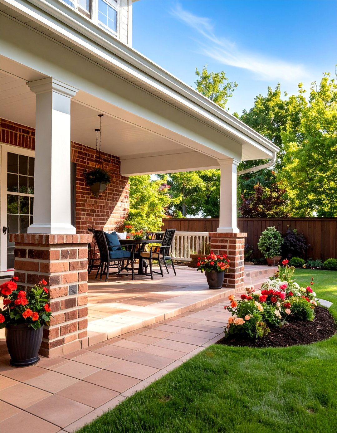 Stack Bond Brick Pattern - 25 Brick Porch Ideas