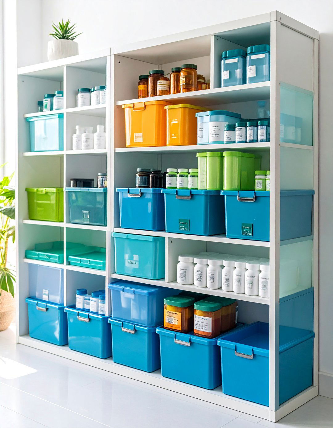 Stackable Medicine Storage Containers with Labels - 25 Medicine Storage Ideas
