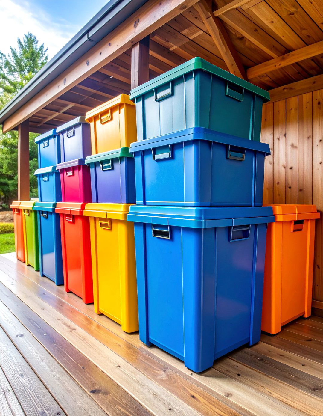 Stackable Storage Bins with Weather Sealing - 25 Outdoor Storage Ideas
