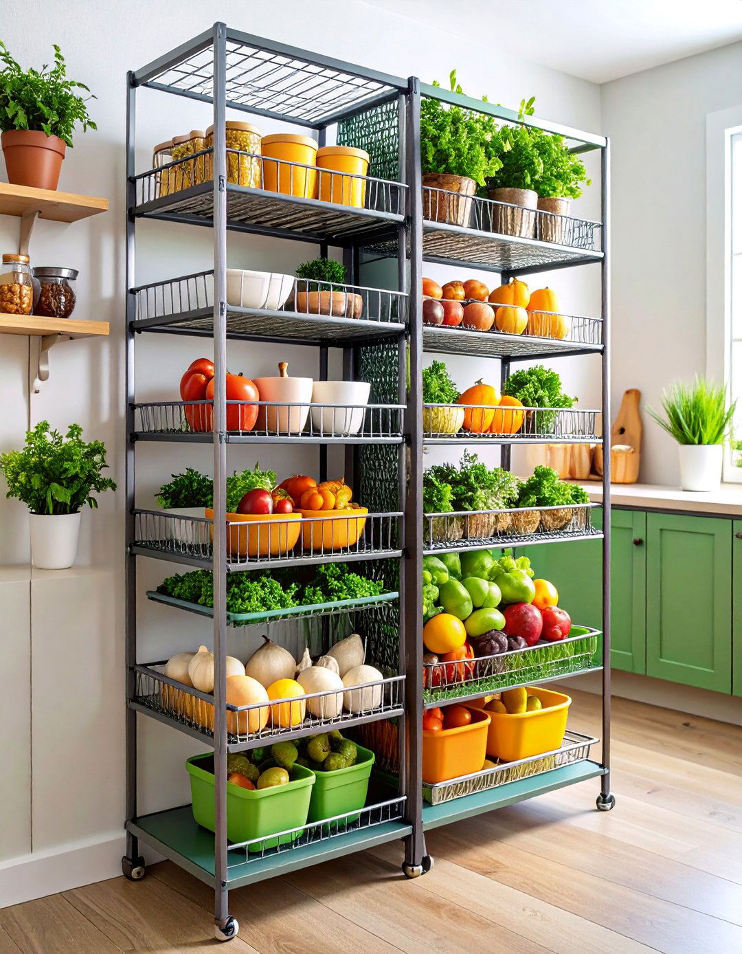 Stackable Wire Rack Tower for Vertical Storage - 25 Tupperware Organization Ideas