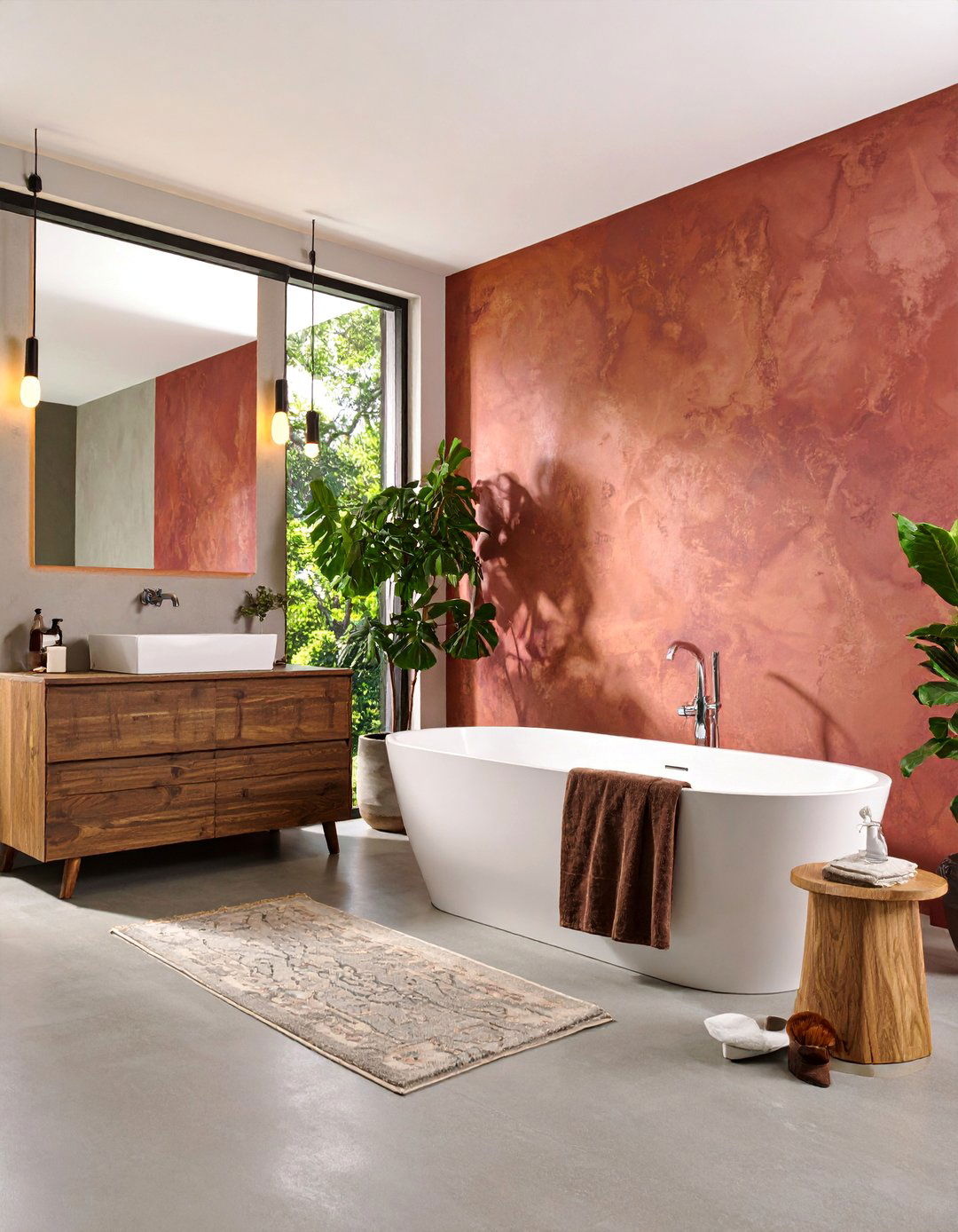 Stained Concrete Color Variations - 25 Concrete Bathroom Ideas
