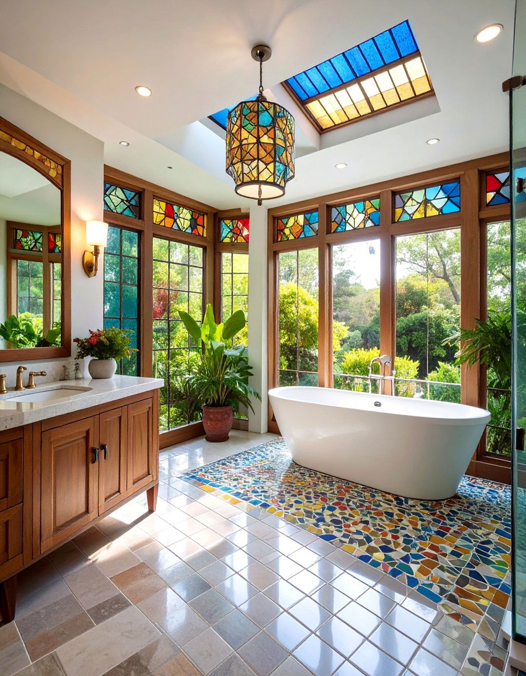 Stained Glass Art Deco Bathroom - 25 Art Deco Bathroom Ideas
