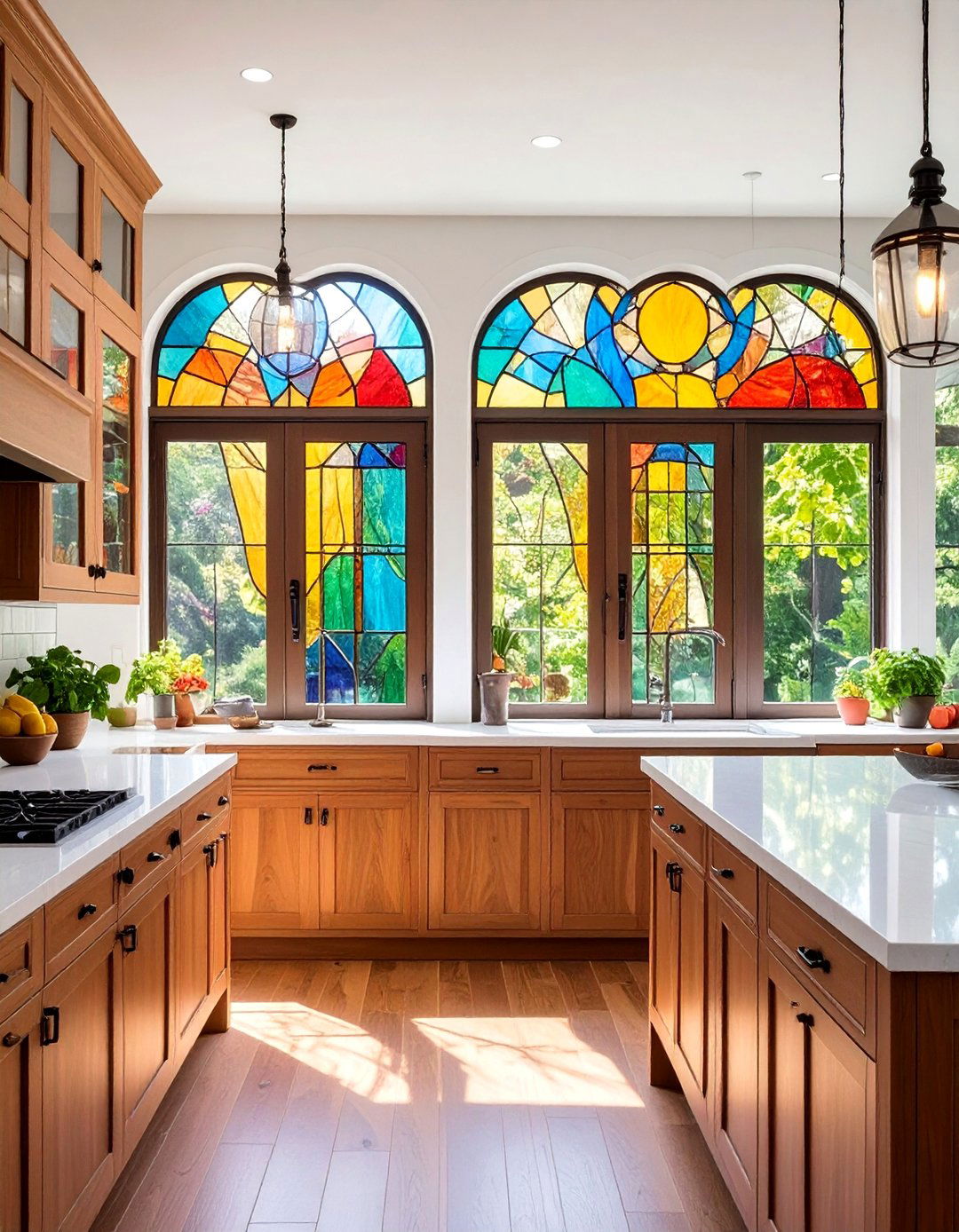 Stained Glass Kitchen Doors with Custom Artistic Designs - 25 Kitchen Door Design Ideas