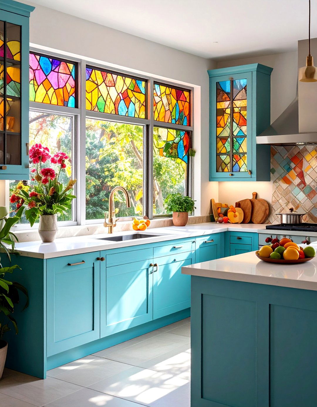 Stained Glass Kitchen Window Art - 25 Kitchen Window Ideas