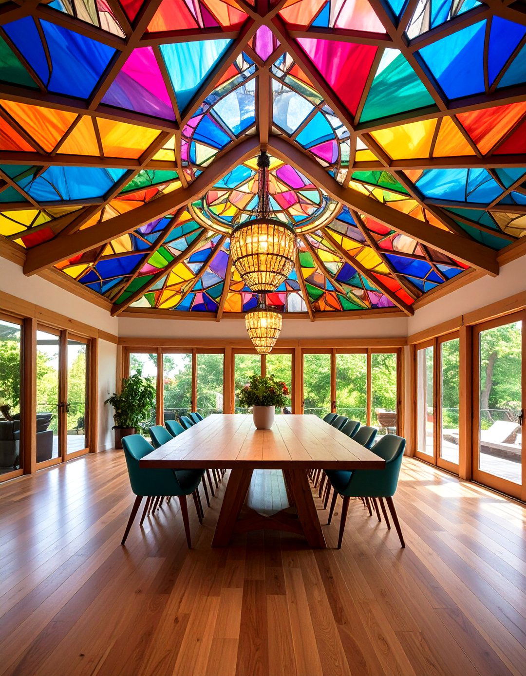 Stained Glass Pattern Plywood Ceiling - 25 Plywood Ceiling Ideas