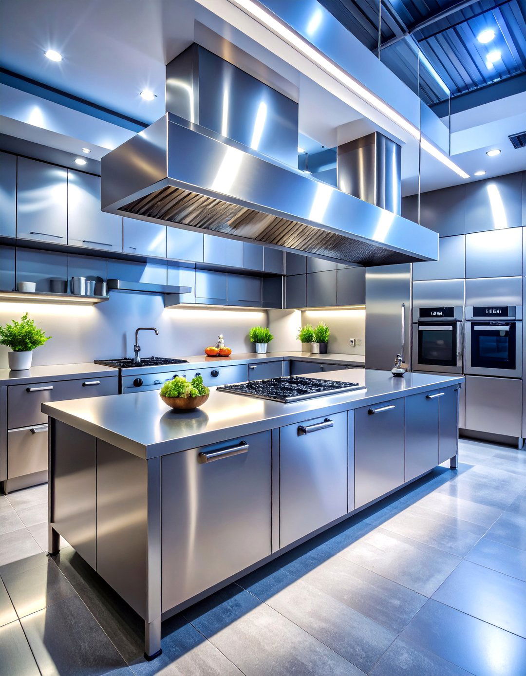 Stainless Steel Kitchen with Professional Functionality - 25 Minimalist Kitchen Ideas