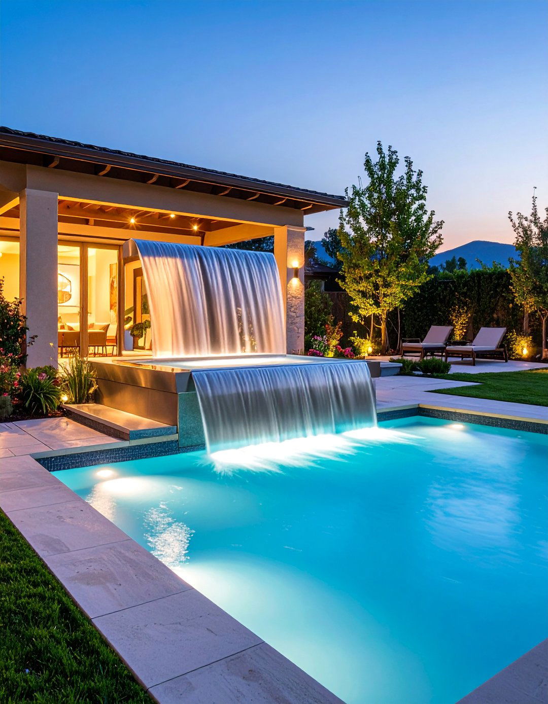Stainless Steel Spa Spillway Pool Fountain - 25 Pool Fountain Ideas
