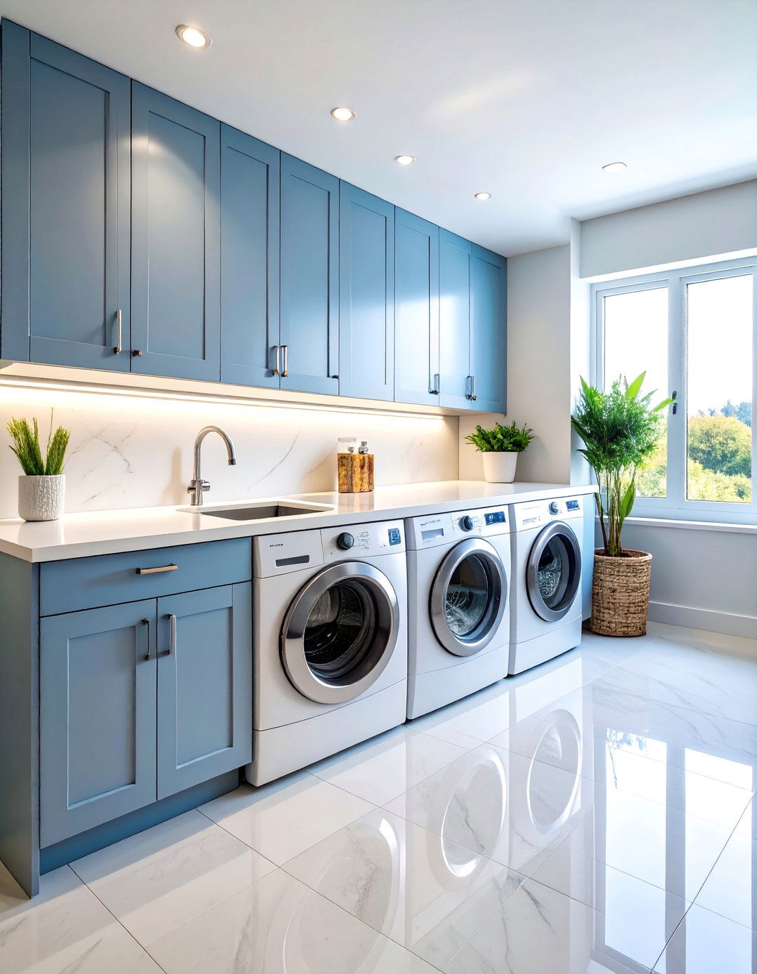 Stainless Steel Undermount Sink with Quartz Countertops - 25 Laundry Room Sink Ideas