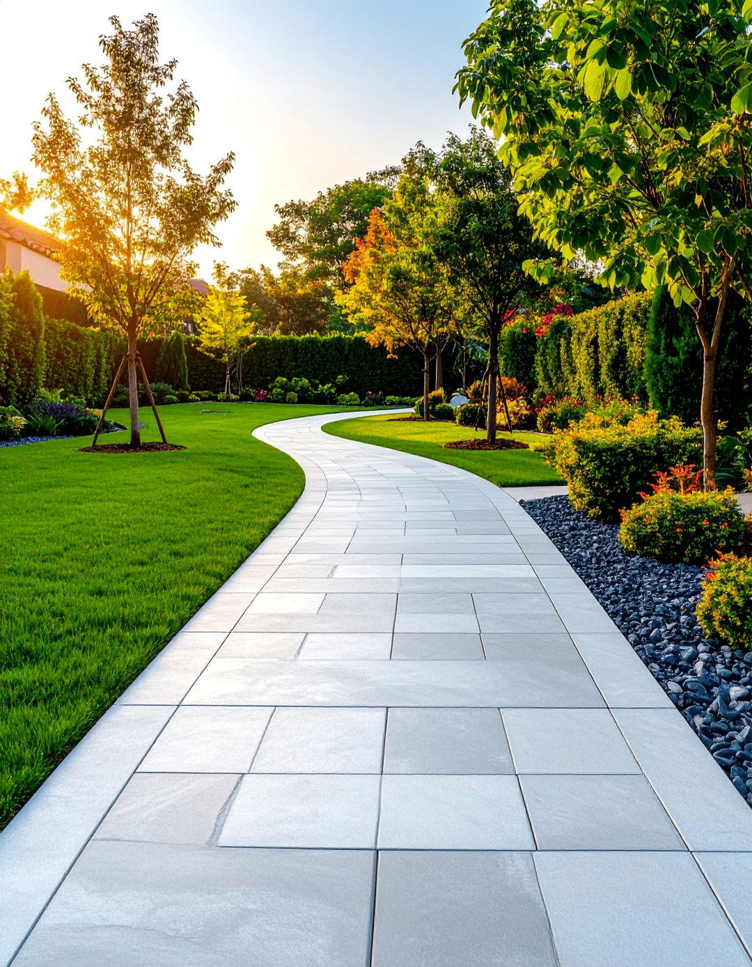 Stamped Concrete Pattern Path - 25 walkway ideas