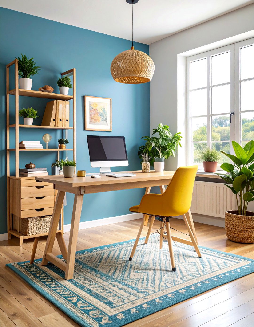 Standing Desk Boho Setup - 25 Bohemian Home Office Ideas