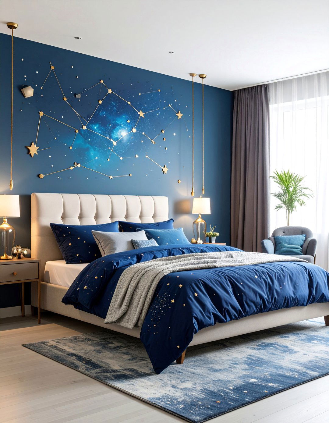 Starry Night Celestial Theme - 25 Dark Boho Bedroom Ideas