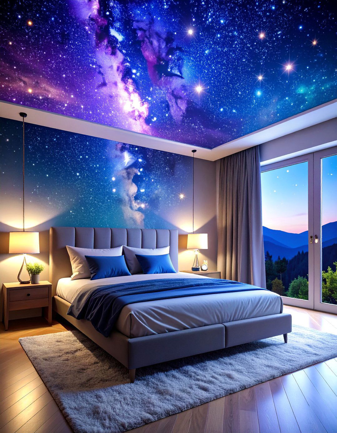 Starry Night Sky Ceiling Mural - 25 Ceiling Wallpaper Ideas