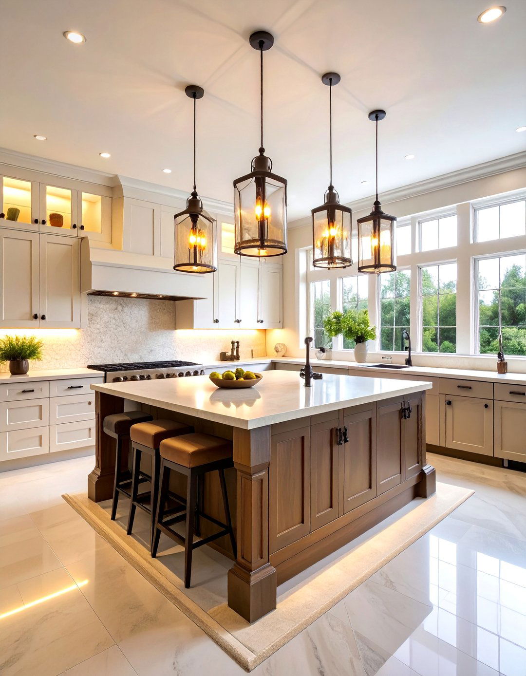 Statement Lighting Eclectic Kitchen with Mixed Fixtures - 25 Eclectic Kitchen Ideas