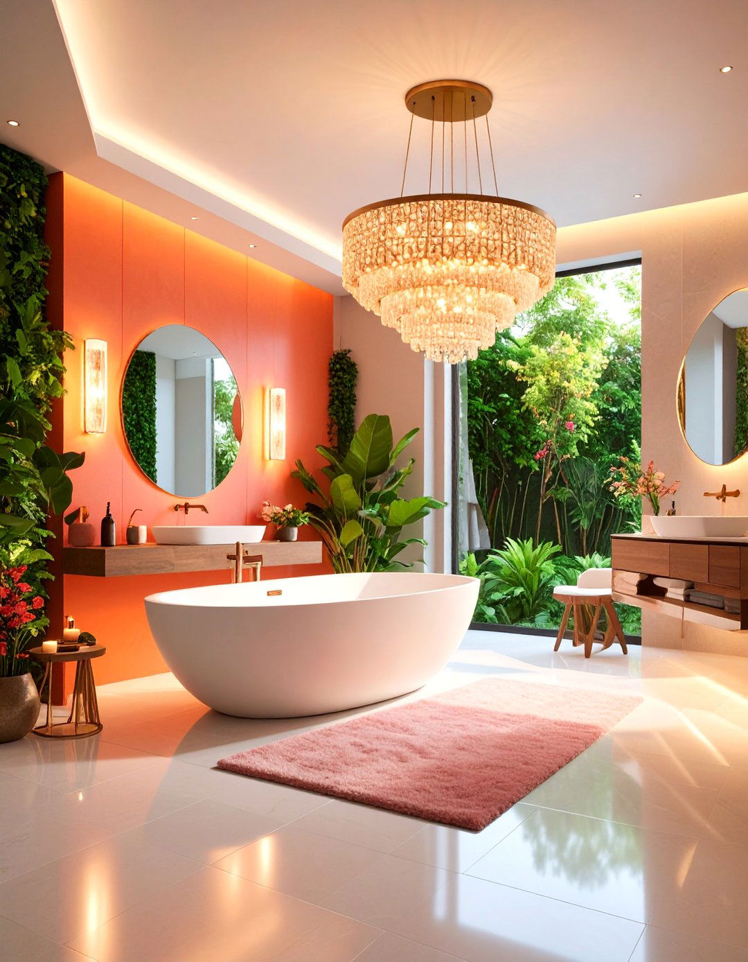Statement Lighting Feature Bathroom - 25 Modern Bathroom Ideas