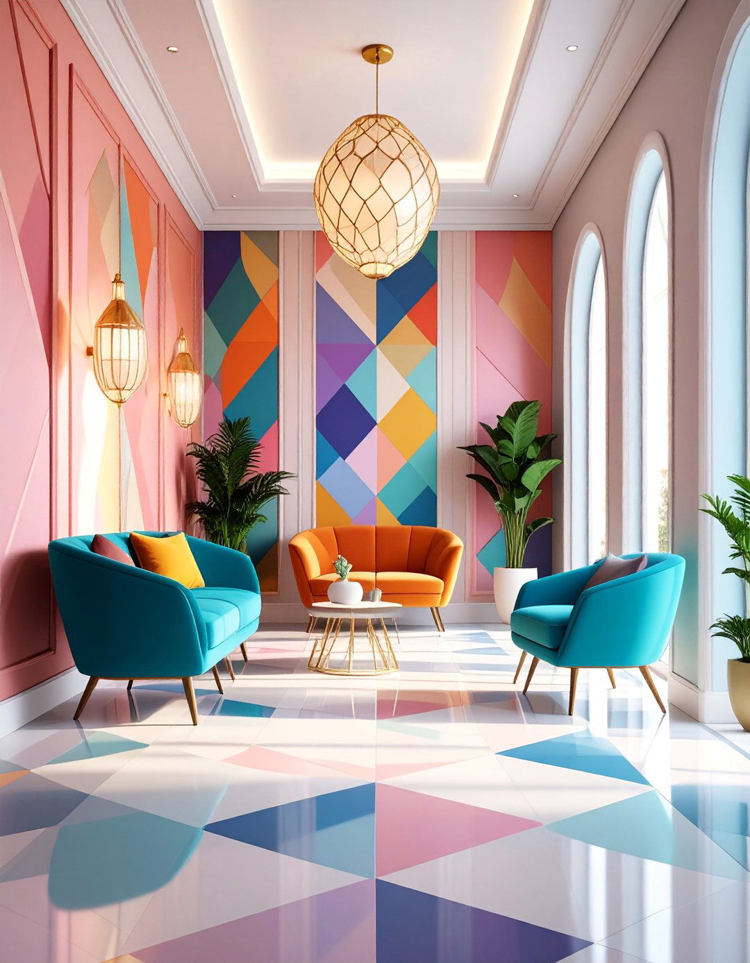 Statement Wallpaper with Pattern Play - 25 Hallway Decor Ideas