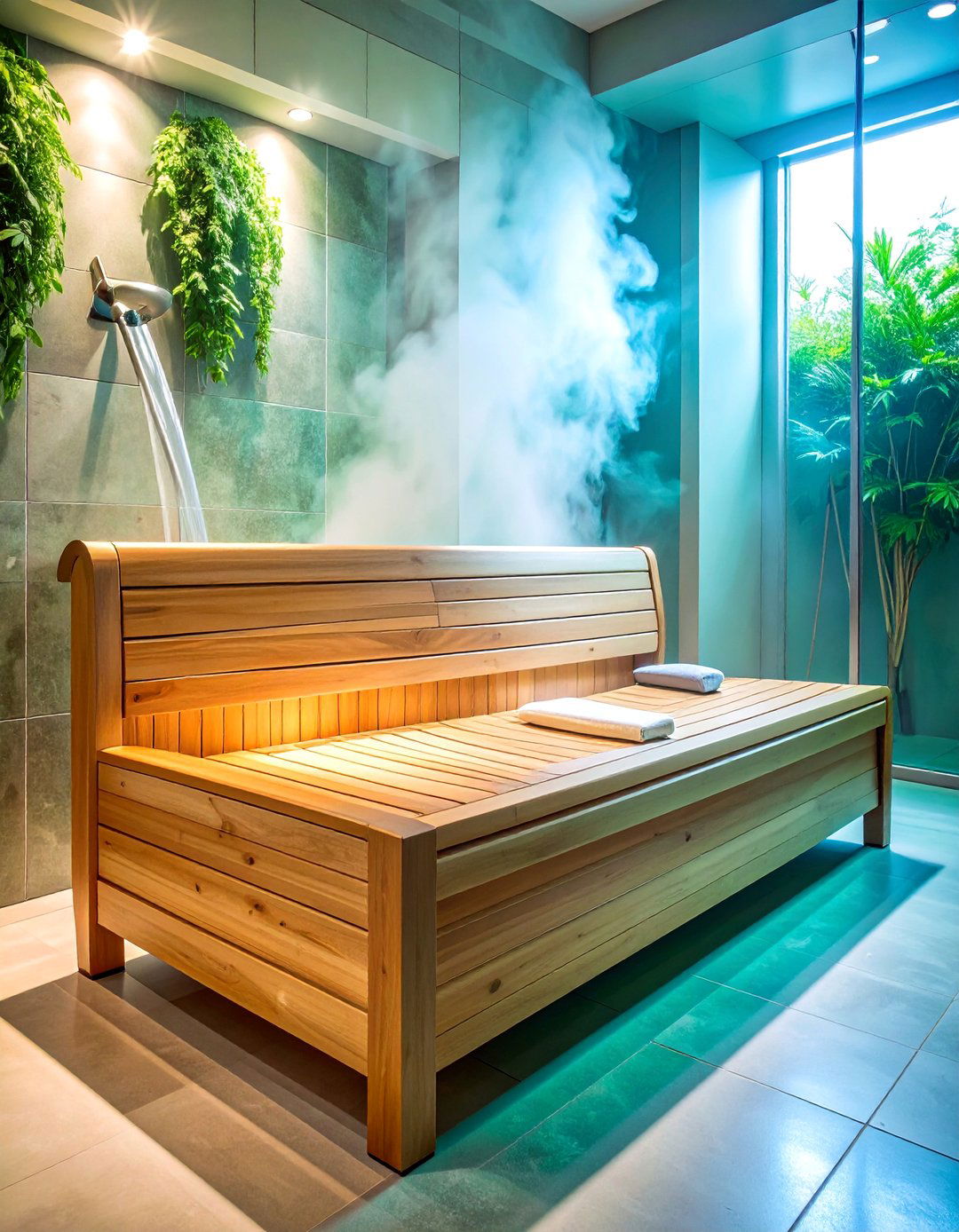 Steam Shower Bench with Ergonomic Design - 25 Shower Bench Ideas