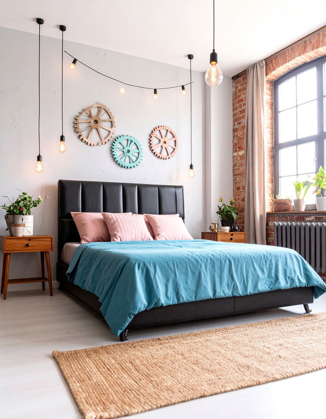 Steampunk Gothic Bedroom with Pastel Gear Elements - 25 Pastel Goth Bedroom Ideas